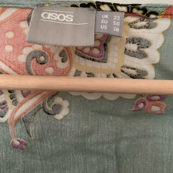 ASOS curve mint paisley print 2 piece set - Picture 6 of 8